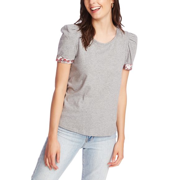 Court & Rowe Gray Puff Sleeve Tee - Small - Women's Tops - Picture 1 of 1